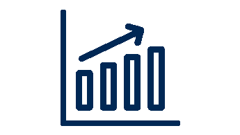 icon of upward trending bar graph